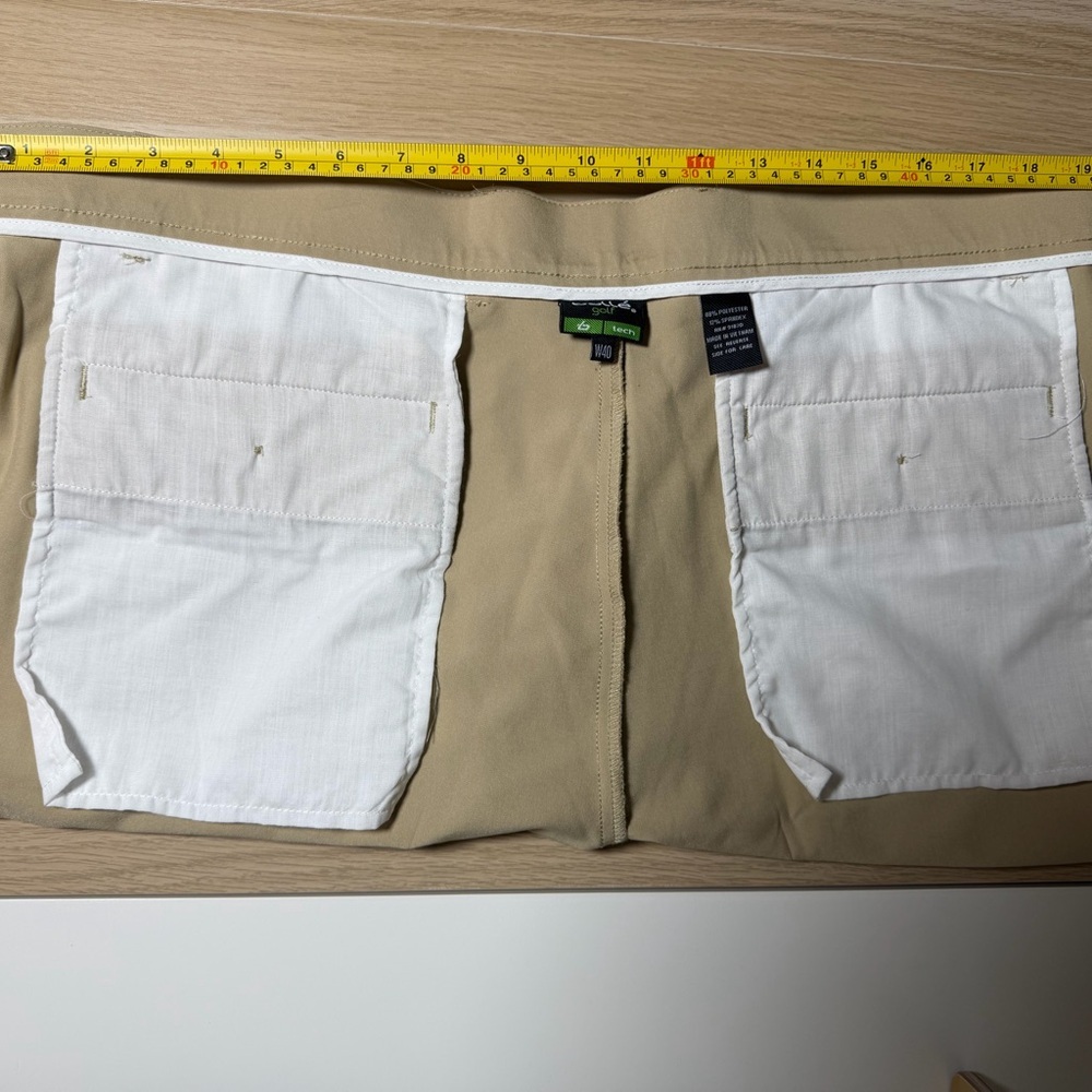 Tan Bollé golf tech performance khaki shorts with Pockets - Picture 2 of 6